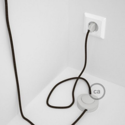 Cableado para lámpara de pie, cable RN04 Lino Natural Marrón 3 m. Elige tu el color de la clavija y del interruptor!