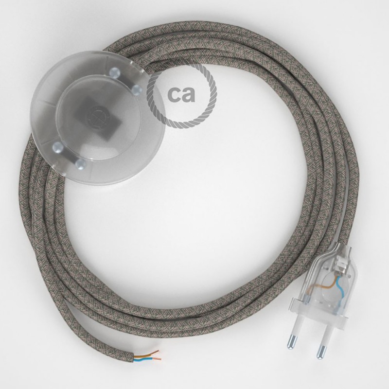 Cableado para lámpara de pie, cable RD62 Rombo Verde Tomillo 3 m. Elige tu el color de la clavija y del interruptor!