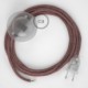 Cableado para lámpara de pie, cable RS83 Algodón y Lino Natural Rojo 3 m. Elige tu el color de la clavija y del interruptor!