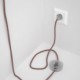 Cableado para lámpara de pie, cable RS83 Algodón y Lino Natural Rojo 3 m. Elige tu el color de la clavija y del interruptor!