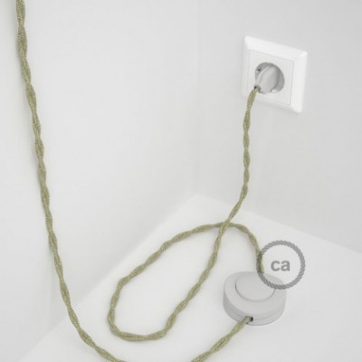Cableado para lámpara de pie, cable TN01 Lino Natural Neutro 3 m. Elige tu el color de la clavija y del interruptor!