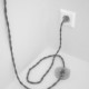 Cableado para lámpara de pie, cable TN02 Lino Natural Gris 3 m. Elige tu el color de la clavija y del interruptor!