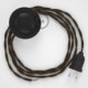 Cableado para lámpara de pie, cable TN04 Lino Natural Marrón 3 m. Elige tu el color de la clavija y del interruptor!