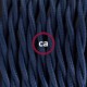 Cableado para lámpara de pie, cable TM20 Efecto Seda Azul Oscuro 3 m. Elige tu el color de la clavija y del interruptor!