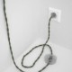 Cableado para lámpara de pie, cable TC63 Algodón Verde Gris 3 m. Elige tu el color de la clavija y del interruptor!