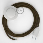 Cableado para lámpara de pie, cable RC13 Algodón Marrón 3 m. Elige tu el color de la clavija y del interruptor!