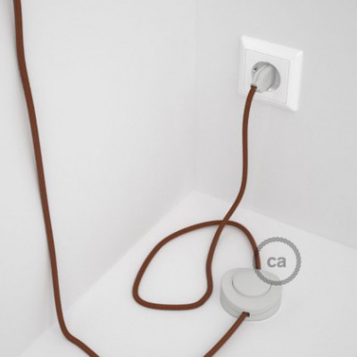 Cableado para lámpara de pie, cable RC23 Algodón Ciervo 3 m. Elige tu el color de la clavija y del interruptor!