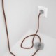 Cableado para lámpara de pie, cable RC23 Algodón Ciervo 3 m. Elige tu el color de la clavija y del interruptor!