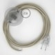 Cableado para lámpara de pie, cable RC43 Algodón Gris Pardo 3 m. Elige tu el color de la clavija y del interruptor!