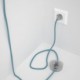 Cableado para lámpara de pie, cable RC53 Algodón Oceano 3 m. Elige tu el color de la clavija y del interruptor!