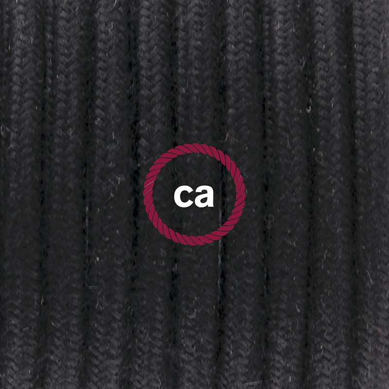 Cableado para lámpara de pie, cable RC04 Algodón Negro 3 m. Elige tu el color de la clavija y del interruptor!
