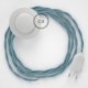 Cableado para lámpara de pie, cable TC53 Algodón Oceano 3 m. Elige tu el color de la clavija y del interruptor!