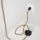Cableado para lámpara de pie, cable RL05 Efecto Seda Glitter Dorado 3 m. Elige tu el color de la clavija y del interruptor!