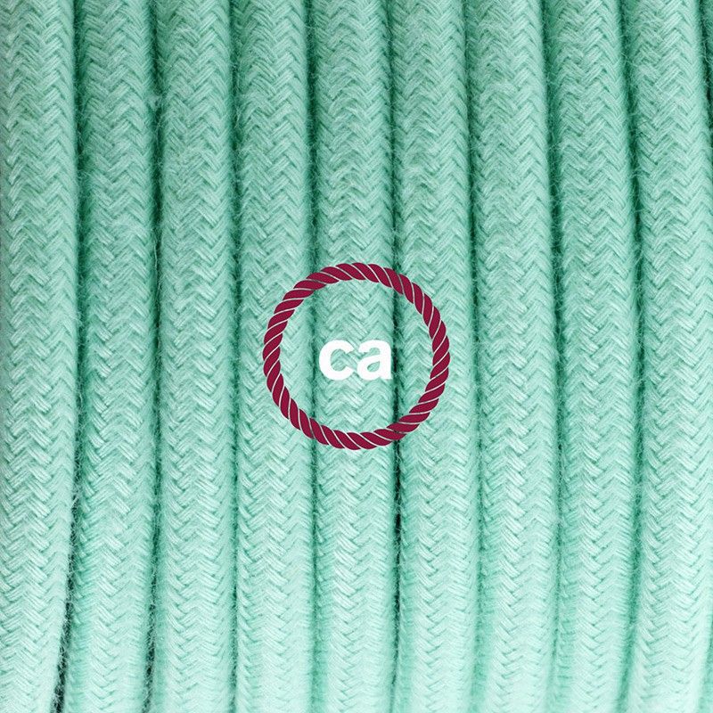 Cableado para lámpara de pie, cable RC34 Algodón Leche y Menta 3 m. Elige tu el color de la clavija y del interruptor!
