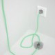 Cableado para lámpara de pie, cable RC34 Algodón Leche y Menta 3 m. Elige tu el color de la clavija y del interruptor!