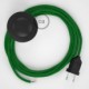 Cableado para lámpara de pie, cable RL06 Efecto Seda Glitter Verde 3 m. Elige tu el color de la clavija y del interruptor!