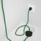 Cableado para lámpara de pie, cable RL06 Efecto Seda Glitter Verde 3 m. Elige tu el color de la clavija y del interruptor!