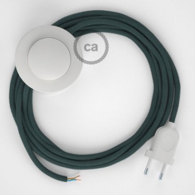 Cableado para lámpara de pie, cable RC30 Algodón Gris Piedra 3 m. Elige tu el color de la clavija y del interruptor!