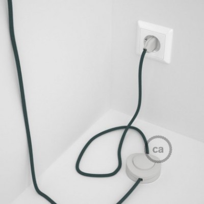 Cableado para lámpara de pie, cable RC30 Algodón Gris Piedra 3 m. Elige tu el color de la clavija y del interruptor!