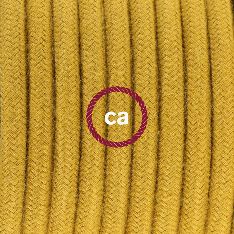 Cableado para lámpara de pie, cable RC31 Algodón Miel Dorado 3 m. Elige tu el color de la clavija y del interruptor!