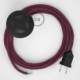 Cableado para lámpara de pie, cable RC32 Algodón Rojo Violeta 3 m. Elige tu el color de la clavija y del interruptor!