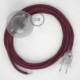 Cableado para lámpara de pie, cable RC32 Algodón Rojo Violeta 3 m. Elige tu el color de la clavija y del interruptor!