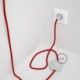 Cableado para lámpara de pie, cable RC35 Algodón Rojo Fuego 3 m. Elige tu el color de la clavija y del interruptor!