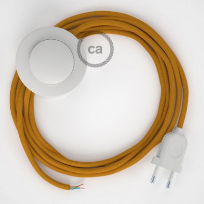 Cableado para lámpara de pie, cable RM25 Efecto Seda Mostaza 3 m. Elige tu el color de la clavija y del interruptor!