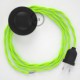 Cableado para lámpara de pie, cable TF10 Efecto Seda Amarillo Fluo 3 m. Elige tu el color de la clavija y del interruptor!