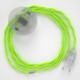 Cableado para lámpara de pie, cable TF10 Efecto Seda Amarillo Fluo 3 m. Elige tu el color de la clavija y del interruptor!