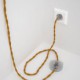 Cableado para lámpara de pie, cable TM25 Efecto Seda Mostaza 3 m. Elige tu el color de la clavija y del interruptor!