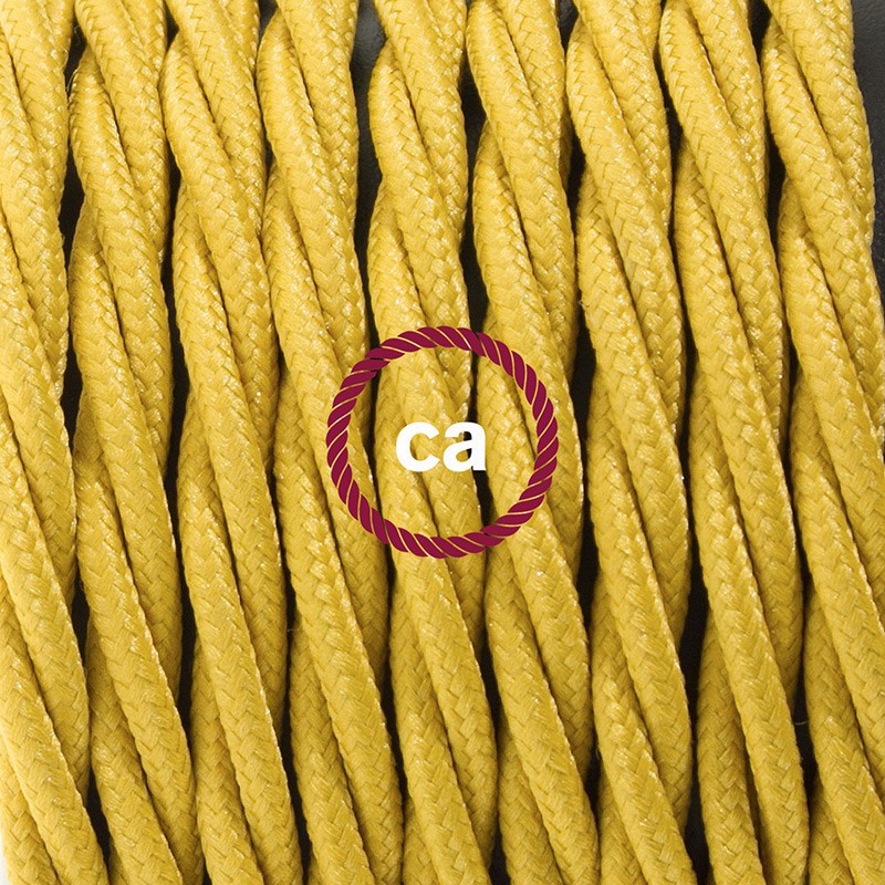 Cableado para lámpara de pie, cable TM25 Efecto Seda Mostaza 3 m. Elige tu el color de la clavija y del interruptor!
