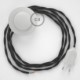 Cableado para lámpara de pie, cable TM26 Efecto Seda Gris Oscuro 3 m. Elige tu el color de la clavija y del interruptor!