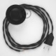 Cableado para lámpara de pie, cable TM26 Efecto Seda Gris Oscuro 3 m. Elige tu el color de la clavija y del interruptor!