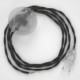 Cableado para lámpara de pie, cable TM26 Efecto Seda Gris Oscuro 3 m. Elige tu el color de la clavija y del interruptor!