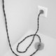 Cableado para lámpara de pie, cable TM26 Efecto Seda Gris Oscuro 3 m. Elige tu el color de la clavija y del interruptor!