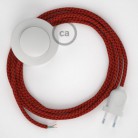 Cableado para lámpara de pie, cable RT94 Efecto Seda Red Devil 3 m. Elige tu el color de la clavija y del interruptor!