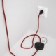 Cableado para lámpara de pie, cable RT94 Efecto Seda Red Devil 3 m. Elige tu el color de la clavija y del interruptor!