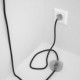 Cableado para lámpara de pie, cable RL04 Efecto Seda Glitter Negro 3 m. Elige tu el color de la clavija y del interruptor!