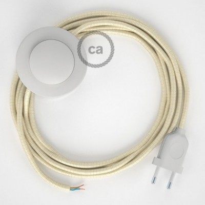 Cableado para lámpara de pie, cable RM00 Efecto Seda Marfil 3 m. Elige tu el color de la clavija y del interruptor!