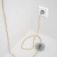 Cableado para lámpara de pie, cable RM00 Efecto Seda Marfil 3 m. Elige tu el color de la clavija y del interruptor!