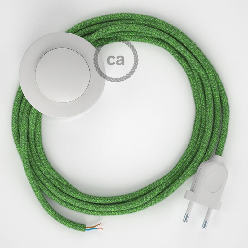 Cableado para lámpara de pie, cable RX08 Algodón Bronte 3 m. Elige tu el color de la clavija y del interruptor!