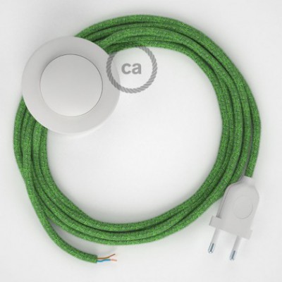 Cableado para lámpara de pie, cable RX08 Algodón Bronte 3 m. Elige tu el color de la clavija y del interruptor!