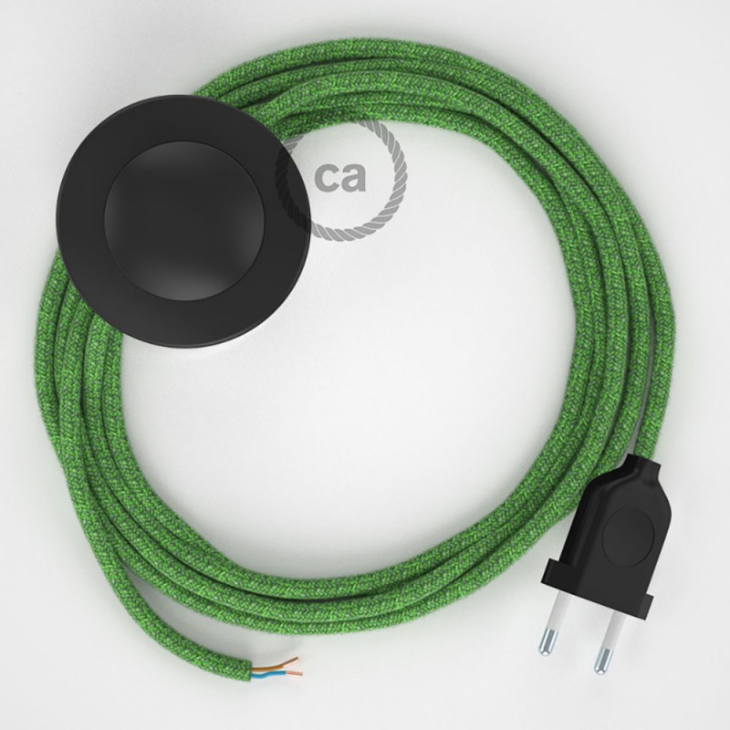 Cableado para lámpara de pie, cable RX08 Algodón Bronte 3 m. Elige tu el color de la clavija y del interruptor!