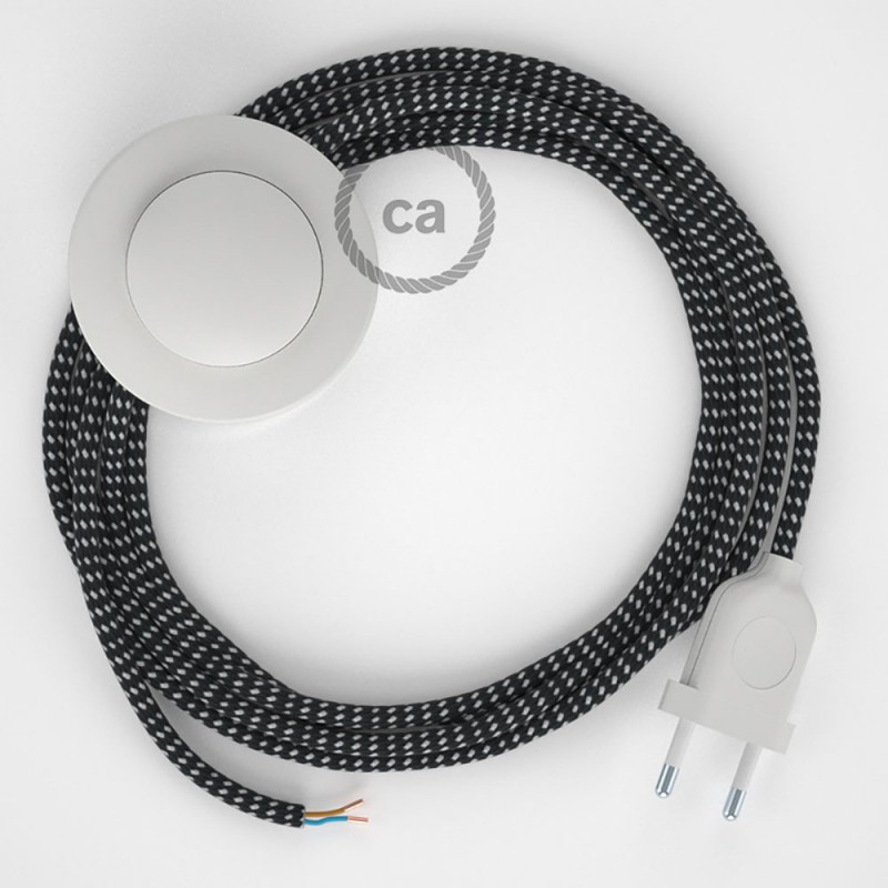 Cableado para lámpara de pie, cable RT41 Efecto Seda Estrellas 3 m. Elige tu el color de la clavija y del interruptor!