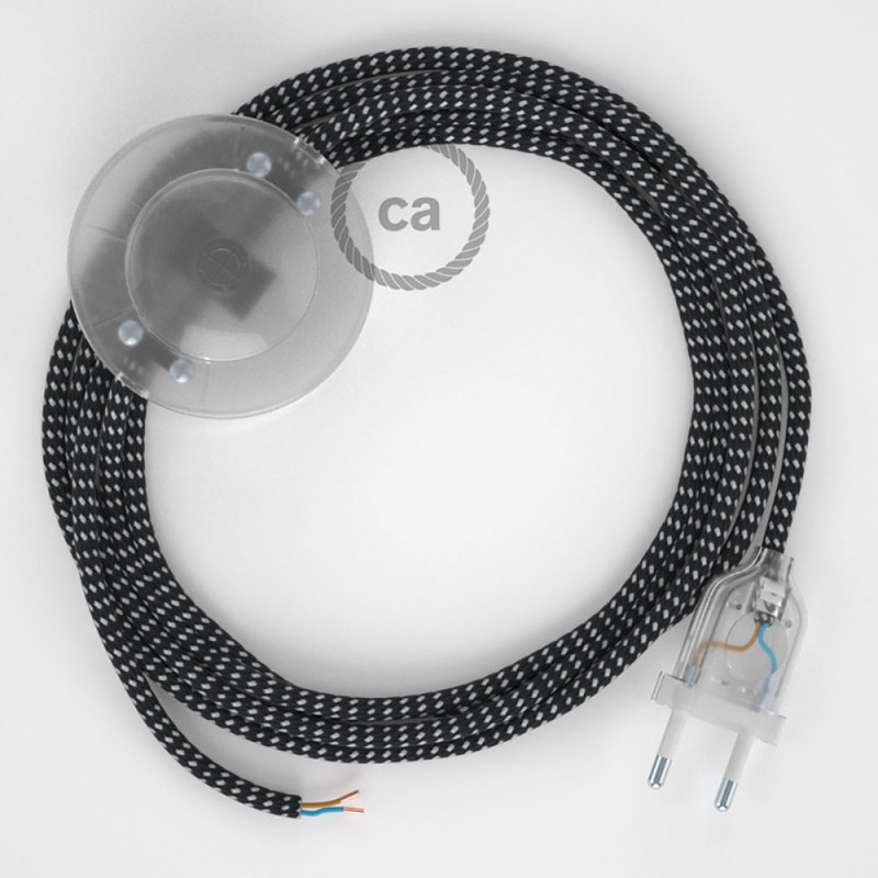 Cableado para lámpara de pie, cable RT41 Efecto Seda Estrellas 3 m. Elige tu el color de la clavija y del interruptor!