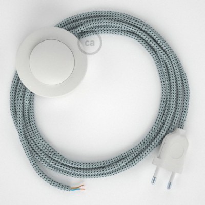 Cableado para lámpara de pie, cable RT14 Efecto Seda Stracciatella 3 m. Elige tu el color de la clavija y del interruptor!