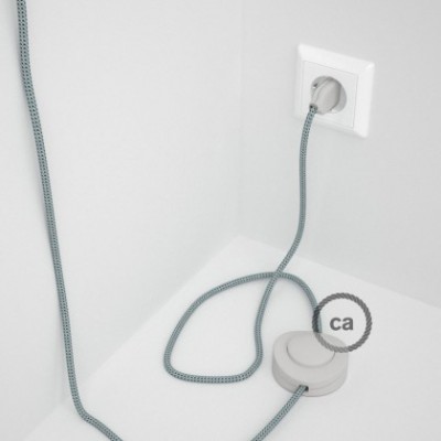 Cableado para lámpara de pie, cable RT14 Efecto Seda Stracciatella 3 m. Elige tu el color de la clavija y del interruptor!