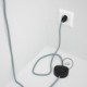 Cableado para lámpara de pie, cable RT14 Efecto Seda Stracciatella 3 m. Elige tu el color de la clavija y del interruptor!