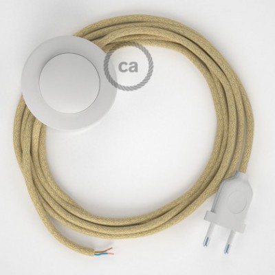 Cableado para lámpara de pie, cable RN06 Jute 3 m. Elige tu el color de la clavija y del interruptor!